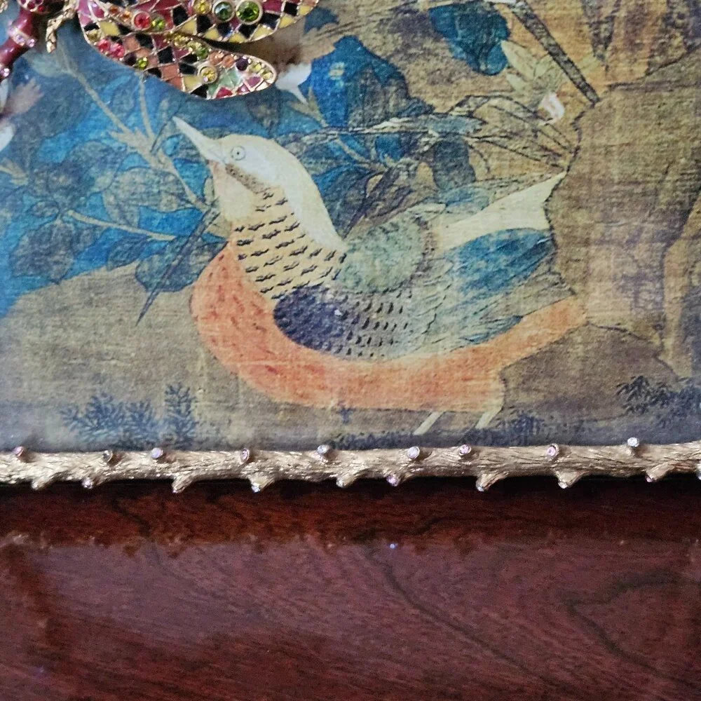RARE JAY STRONGWATER CASSANDRA DRAGONFLY FLORA & FAUNA ENAMEL CRYSTAL FRAME